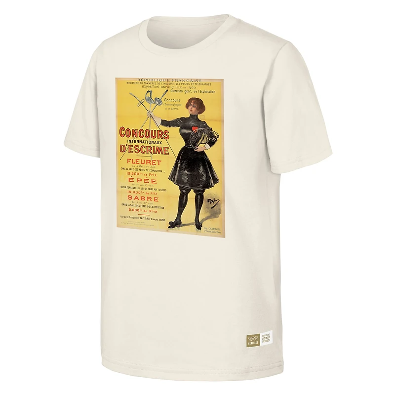 T-shirt homme naturel commémorant les Jeux olympiques de Paris 1900