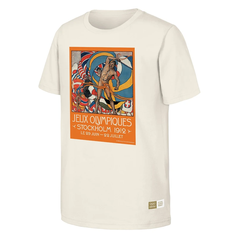 T-shirt homme naturel commémorant les Jeux olympiques de Stockholm 1912