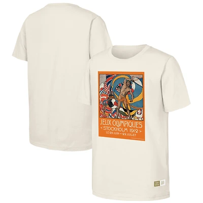 T-shirt naturel du patrimoine olympique des Jeux de Stockholm 1912 pour hommes