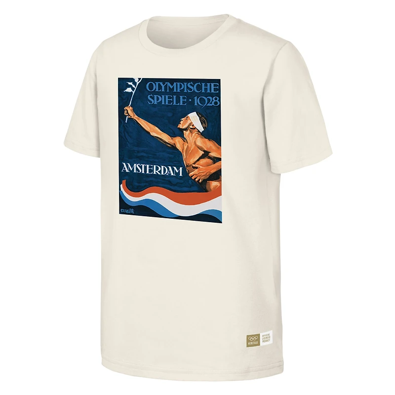 T-shirt homme naturel commémorant les Jeux olympiques d'Amsterdam de 1928