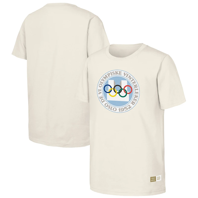 T-shirt homme naturel commémorant les Jeux olympiques d'Oslo 1952