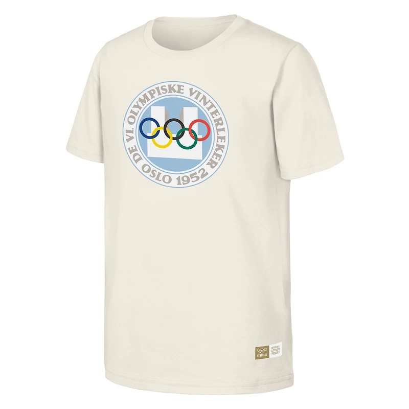 T-shirt homme naturel commémorant les Jeux olympiques d'Oslo 1952