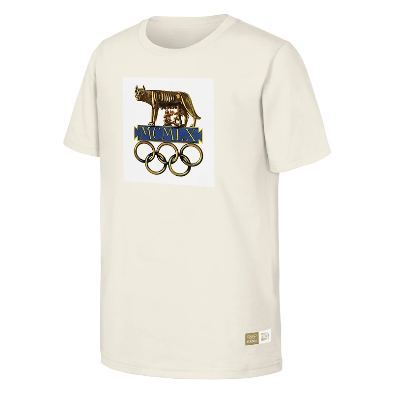 T-shirt naturel pour hommes, patrimoine olympique des Jeux de Rome 1960
