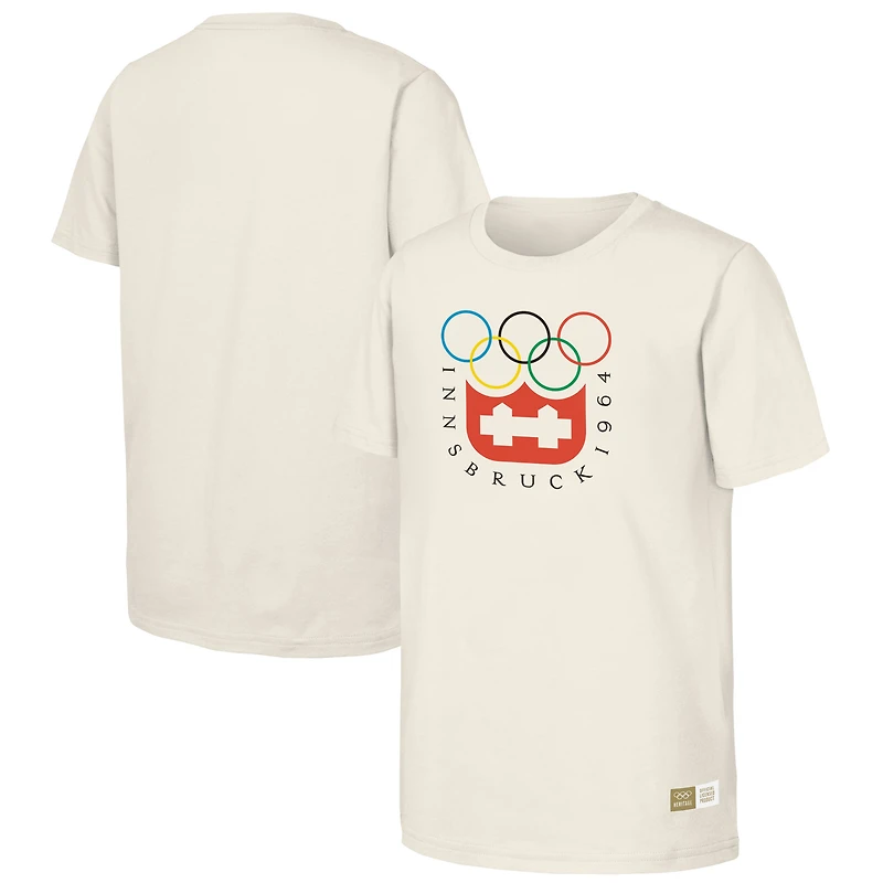T-shirt homme naturel commémorant les Jeux olympiques d'Innsbruck de 1964