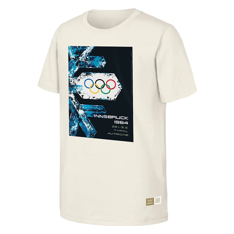 T-shirt naturel du patrimoine olympique des Jeux d'Innsbruck de 1964 pour hommes