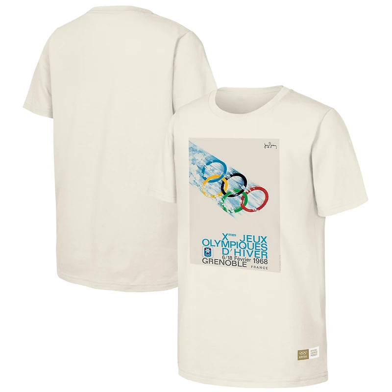 T-shirt homme naturel commémorant les Jeux de Grenbole 1968, patrimoine olympique