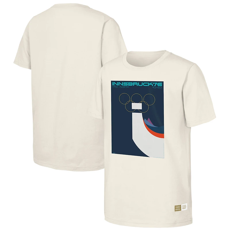 T-shirt naturel du patrimoine olympique des Jeux d'Innsbruck de 1976 pour hommes