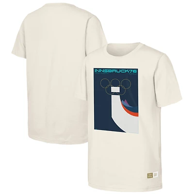 T-shirt naturel du patrimoine olympique des Jeux d'Innsbruck de 1976 pour hommes