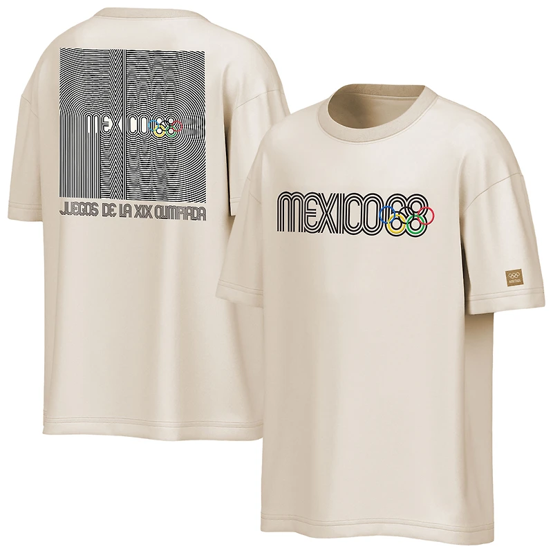 Men's Outerstuff  Beige 1968 Mexico Olympic Games Oversized Emblem & Poster T-Shirt