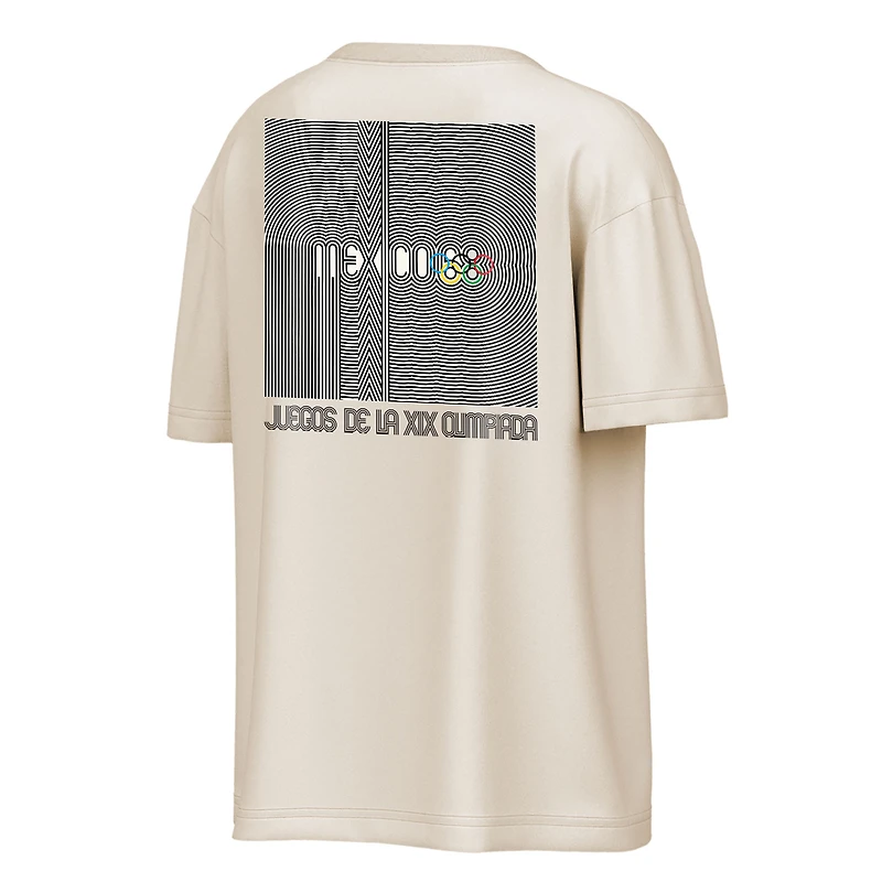 Men's Outerstuff  Beige 1968 Mexico Olympic Games Oversized Emblem & Poster T-Shirt