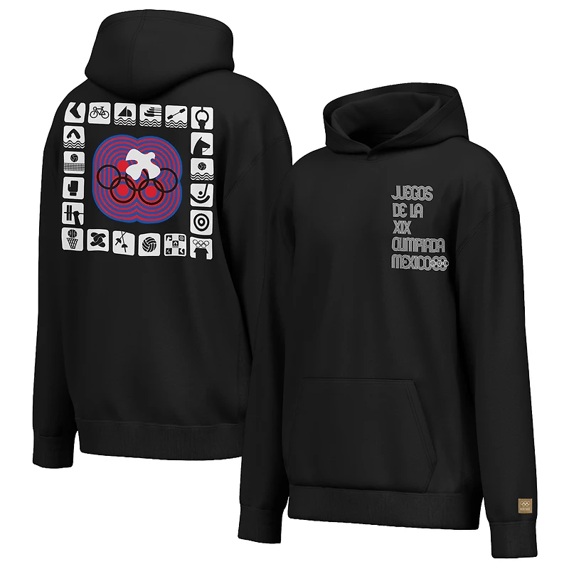 Men's Outerstuff Black Mexico 1968 Summer Olympics Pictograms Hoodie