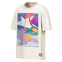 T-shirt Outerstuff Cream pour homme, Los Angeles, Jeux olympiques d'été de 1984, style rétro abstrait