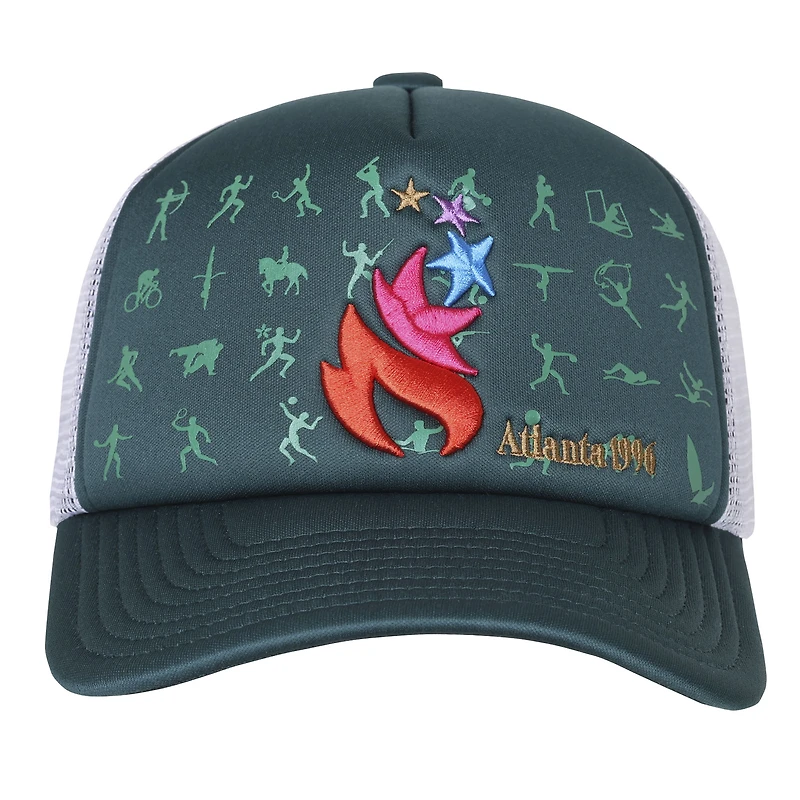 Men's Outerstuff  Green Atlanta 1996 Olympic Games Trucker Adjustable Hat