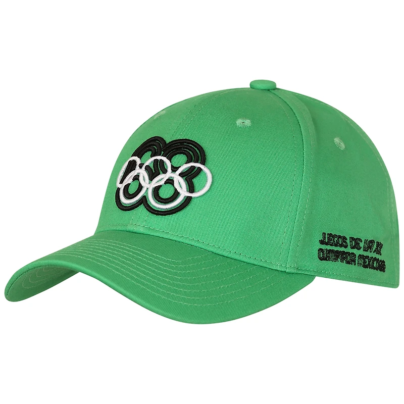Casquette verte Outerstuff pour homme, commémorant les Jeux olympiques de Mexico 1968.