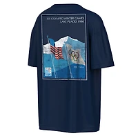 Men's Outerstuff  Navy Lake Placid 1980 Winter Olympics Mountain View T-Shirt