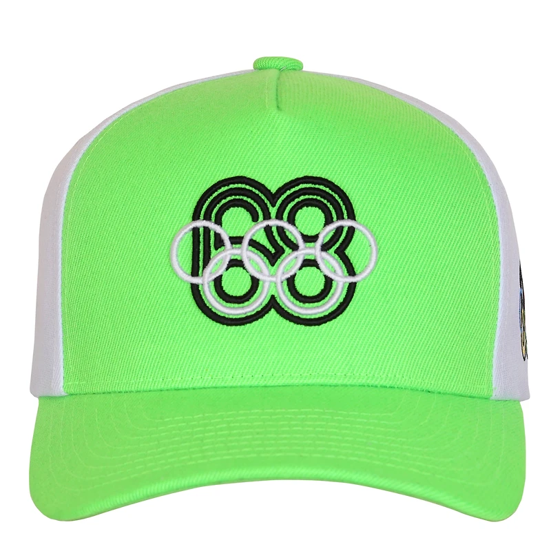 Men's Outerstuff Neon Green/White Mexico 1968 Summer Olympics Pro Pinch Adjustable Hat