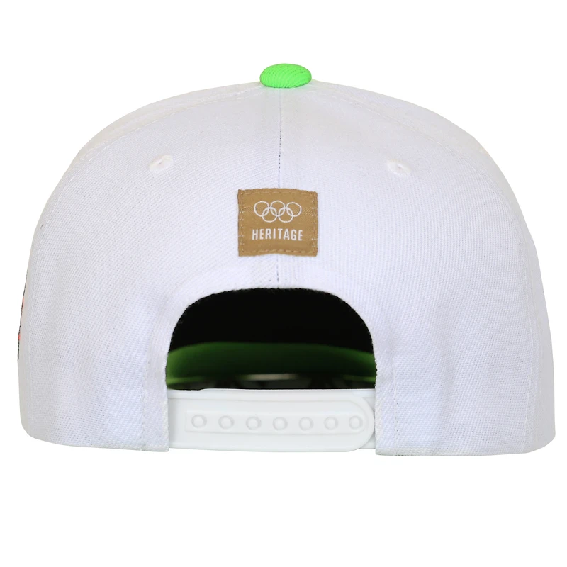 Men's Outerstuff Neon Green/White Mexico 1968 Summer Olympics Pro Pinch Adjustable Hat