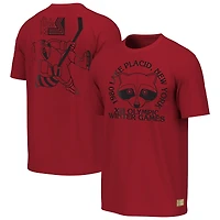 T-shirt de hockey Outerstuff rouge Lake Placid 1980, motif raton laveur, pour homme