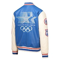 Men's Outerstuff Royal/Cream Los Angeles 1984 Summer Olympics Varsity Full-Snap Jacket