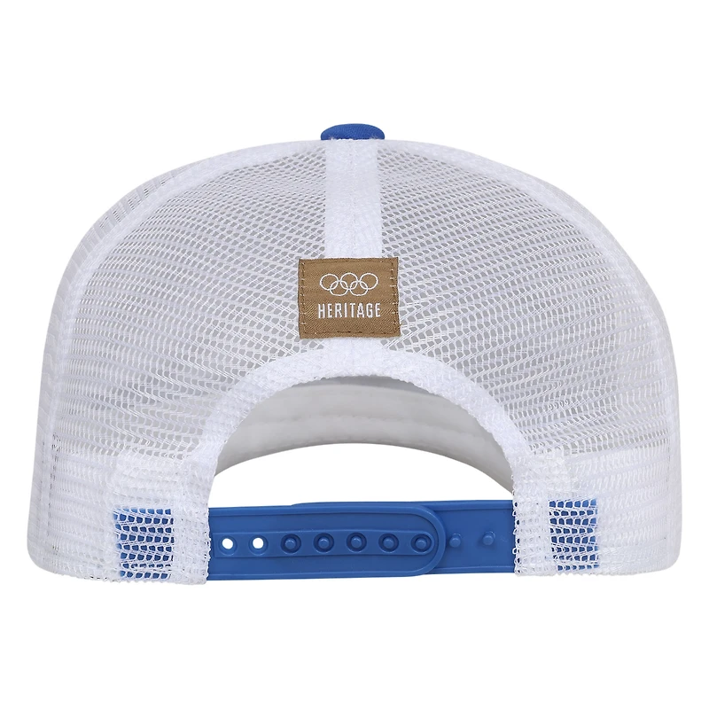 Men's Outerstuff  Royal Los Angeles 1984 Olympic Games Stars & Rings Foam Front Trucker Adjustable Hat