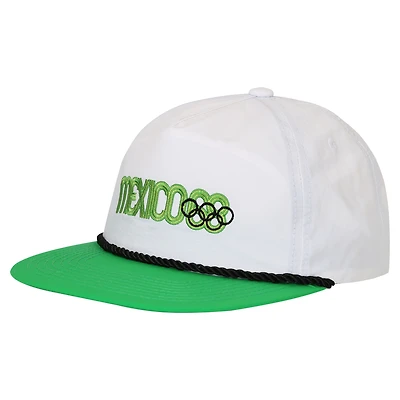 Men's Outerstuff White/Green Mexico 1968 Summer Olympics Heritage Rope Golfer Adjustable Hat