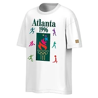 T-shirt oversize blanc Outerstuff pour homme, emblème de la mascotte des Jeux olympiques d'Atlanta 1996.