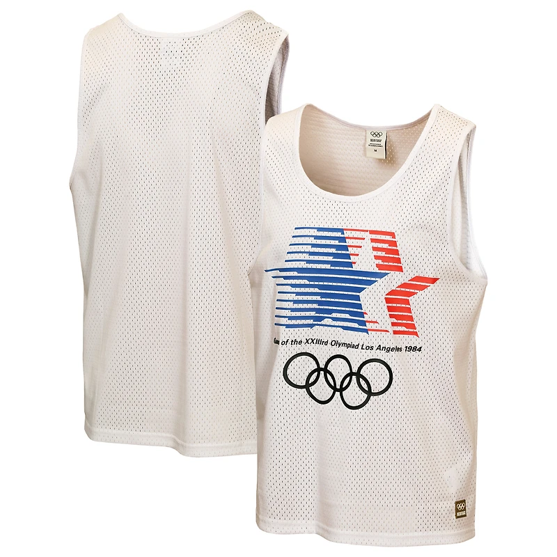 Débardeur blanc Outerstuff pour homme, emblème des Jeux olympiques d'été de Los Angeles 1984