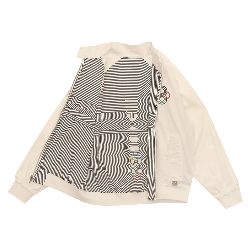 Veste Harrington blanche à fermeture éclair intégrale pour homme Outerstuff, édition Jeux Olympiques