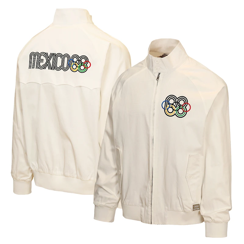 Veste Harrington blanche à fermeture éclair intégrale pour homme Outerstuff, édition Jeux Olympiques
