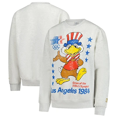 Sweat-shirt unisexe Outerstuff gris chiné, collection Heritage, emblème et affiche des Jeux olympiques de Los Angeles 1984