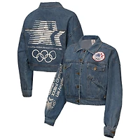 Veste en denim Outerstuff pour femme, édition spéciale Jeux olympiques d'été de Los Angeles 1984, entièrement boutonnée