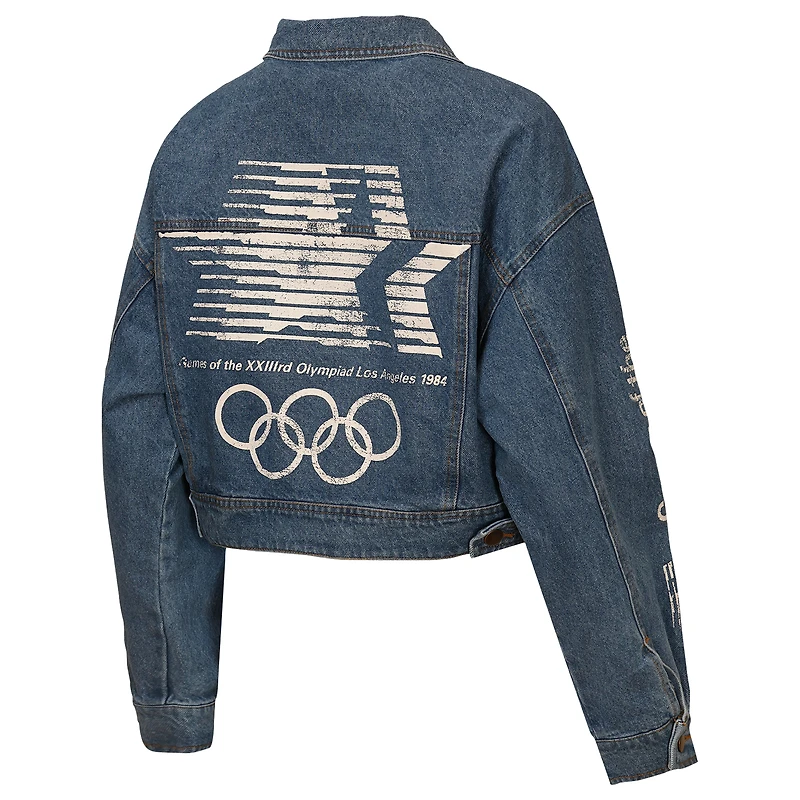 Women's Outerstuff Denim Los Angeles 1984 Summer Olympics Full-Button Jacket