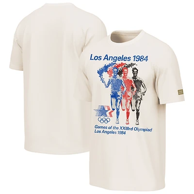 Women's Outerstuff White 1984 Olympic Games Oversized Runner's T-Shirt