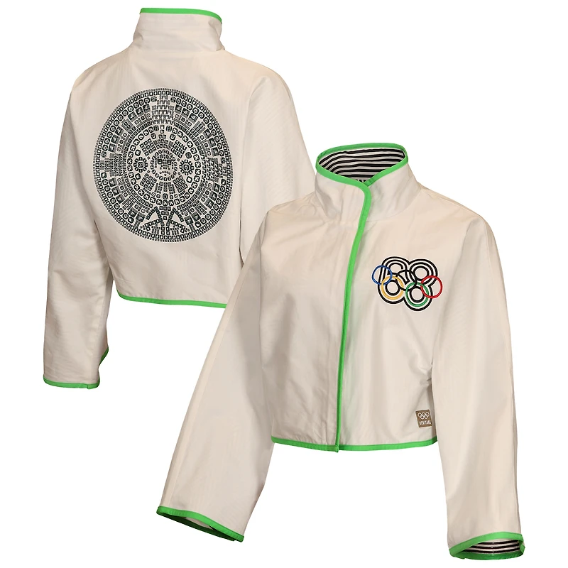 Women's Outerstuff White Mexico 1968 Summer Olympics Full-Zip Jacket