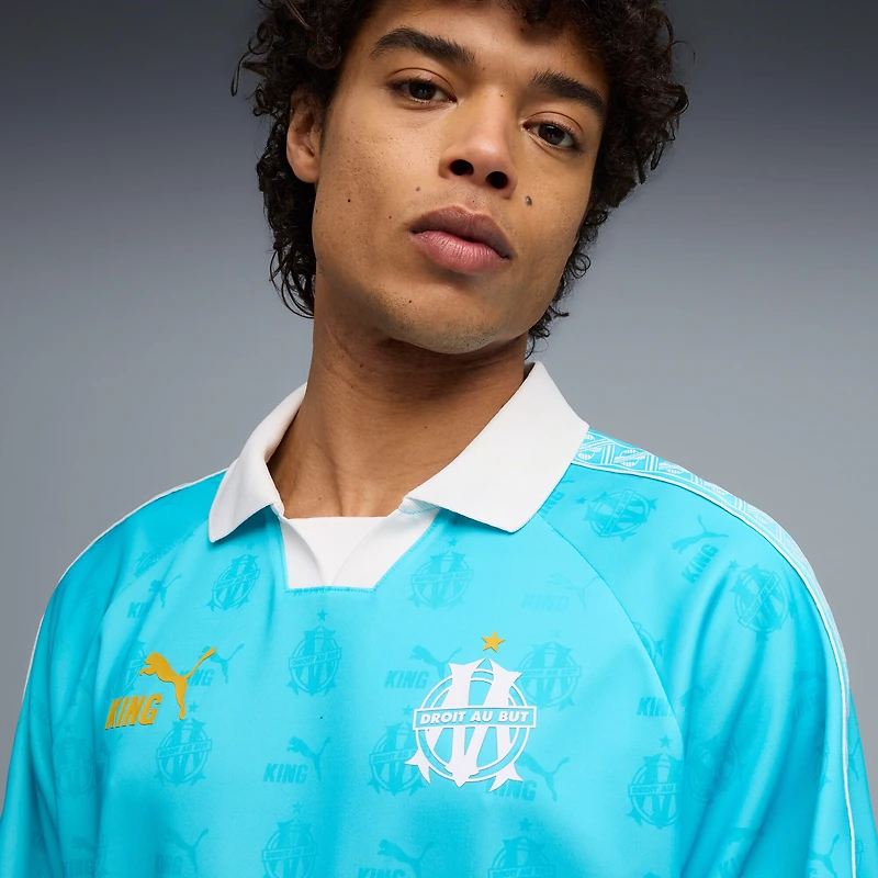 Men's Puma  Turquoise Olympique Marseille KING Retro Fashion Jersey