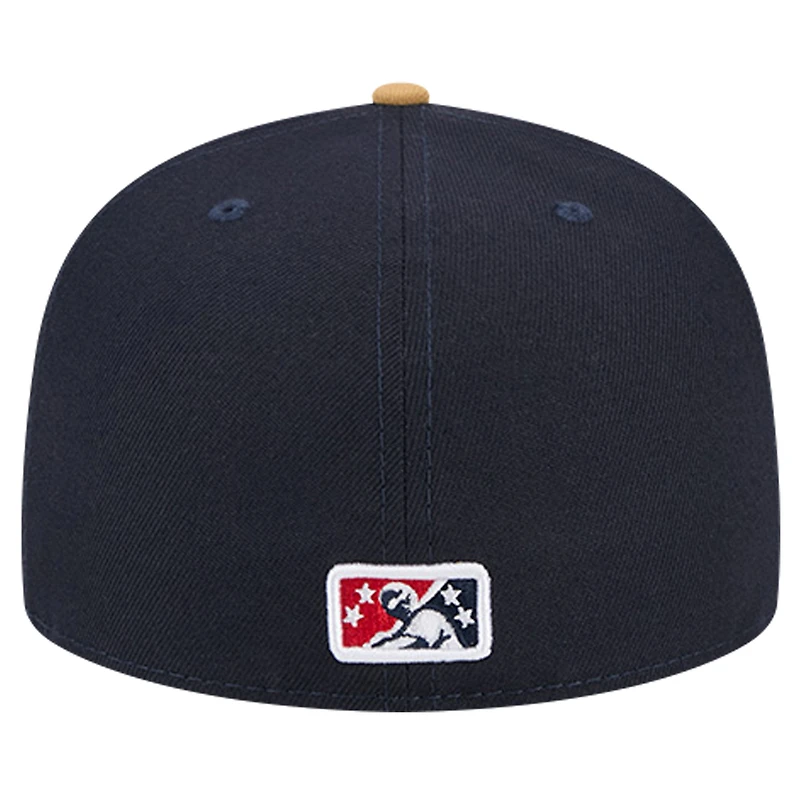 Casquette ajustée 59FIFTY New Era Navy Omaha Storm Chasers Theme Night Golden Spikes pour hommes