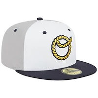 Men's New Era White Omaha Storm Chasers Theme Nights Cattlemen  59FIFTY Fitted Hat