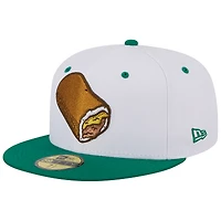 Casquette ajustée 59FIFTY New Era Omaha Storm Chasers pour homme avec soirées thématiques blanches Runzas