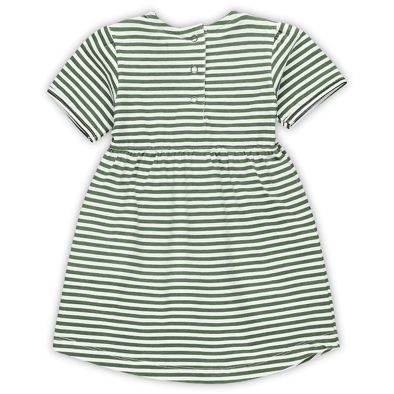 Robe rayée verte Oregon pour petites filles