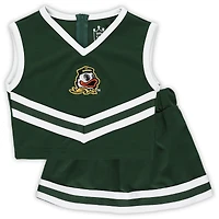 Ensemble de cheerleading deux pièces vert Oregon à col en V pour petites filles