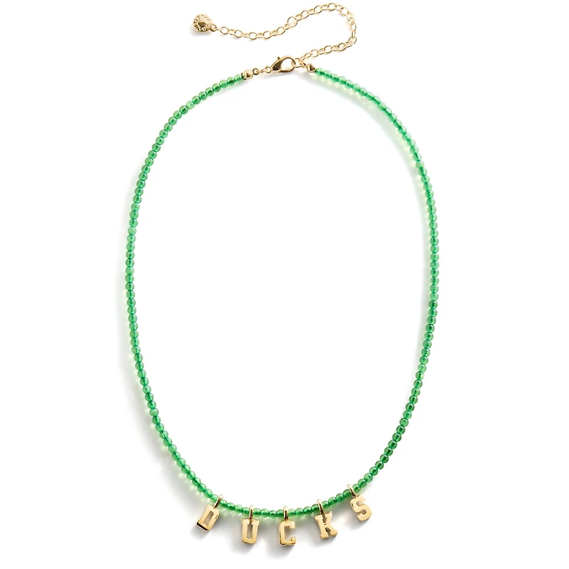BaubleBar Oregon Ducks Delicate Beaded Slogan Necklace