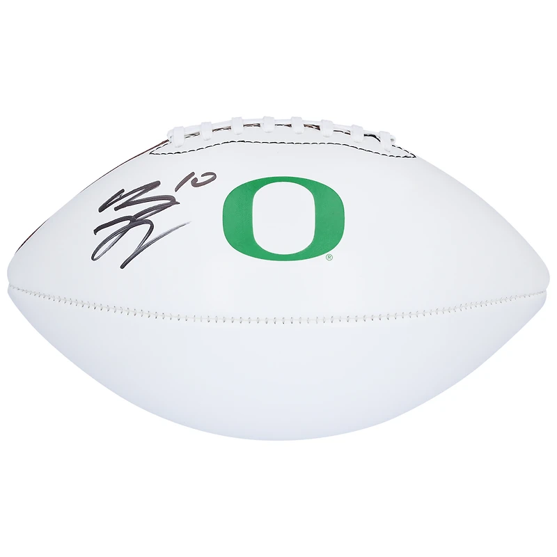 Ballon de football Nike blanc autographié par Bo Nix des Oregon Ducks