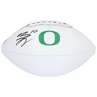 Ballon de football Nike blanc autographié par Bo Nix des Oregon Ducks