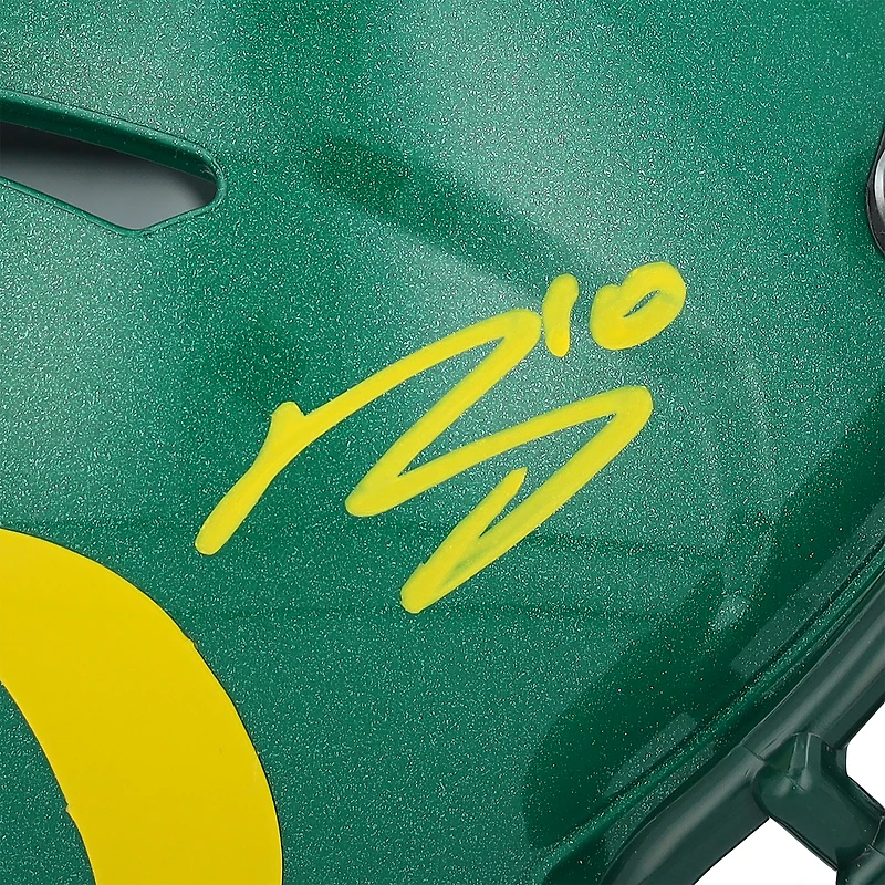 Bo Nix Oregon Ducks Autographed Riddell Green Speed Replica Mini Helmet  