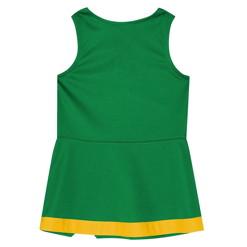 Girls Preschool Outerstuff Green Oregon Ducks Two-Piece Cheer Captain Jumper Dress & Bloomers Set