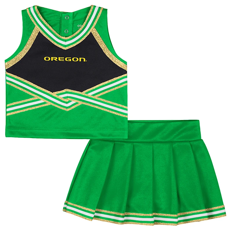 Girls Toddler Colosseum Green Oregon Ducks Lollipop Park Cheer Two-Piece Set