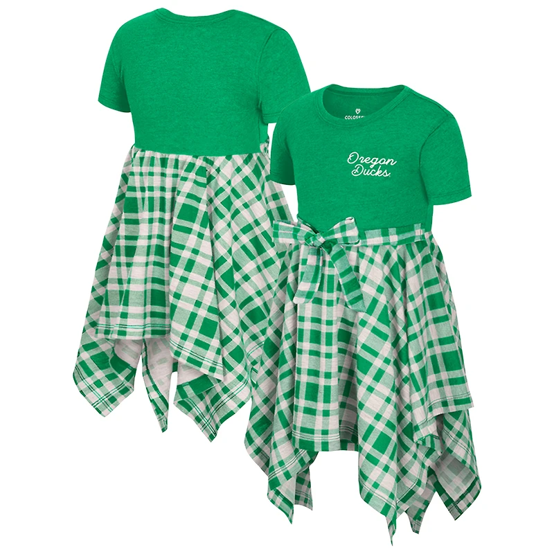 Robe à carreaux Marceline pour fille, vert Colosseum, Oregon Ducks