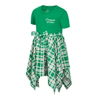 Robe à carreaux Marceline pour fille, vert Colosseum, Oregon Ducks