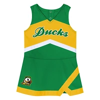 Girls Toddler Green Oregon Ducks Cheer Captain Dress with Bloomers