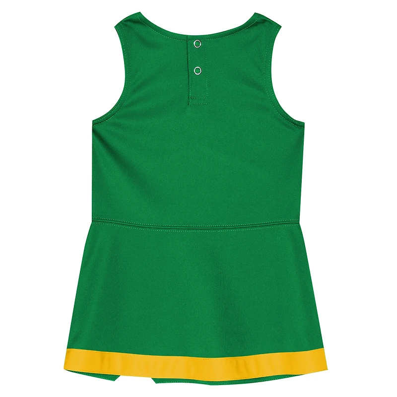 Girls Toddler Green Oregon Ducks Cheer Captain Dress with Bloomers